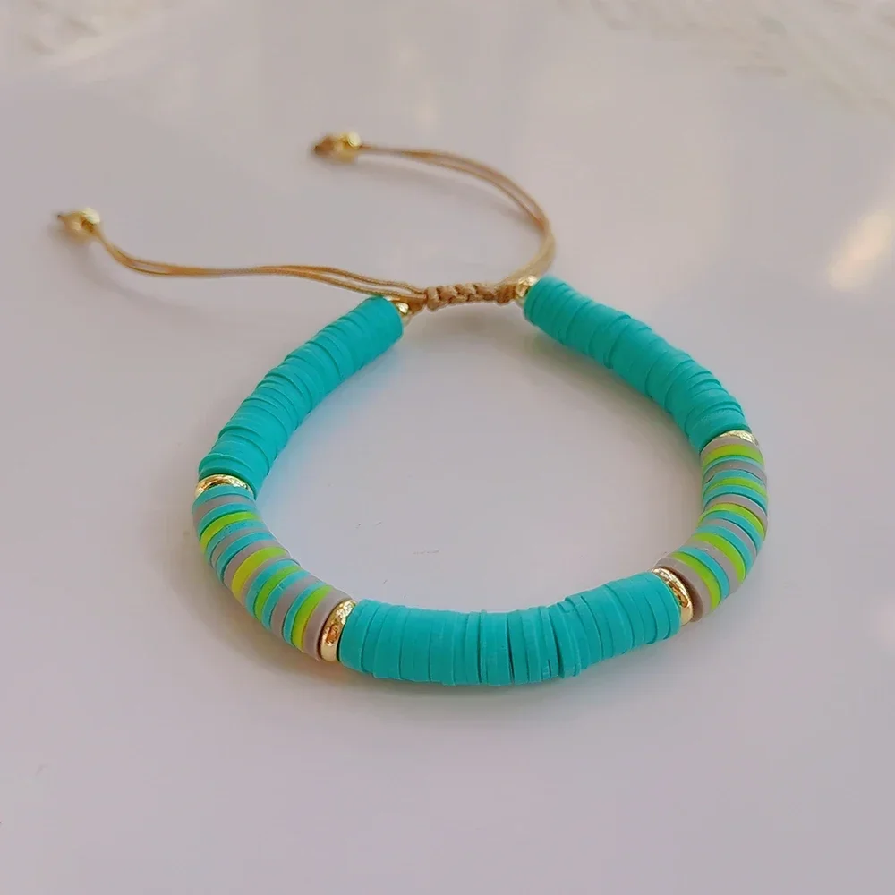 KKBEAD New In Heishi Disc Beads Bracelet Jewelry for Women Fall and Winter Polymer Clay Beaded Bracelets Armbanden Bijoux