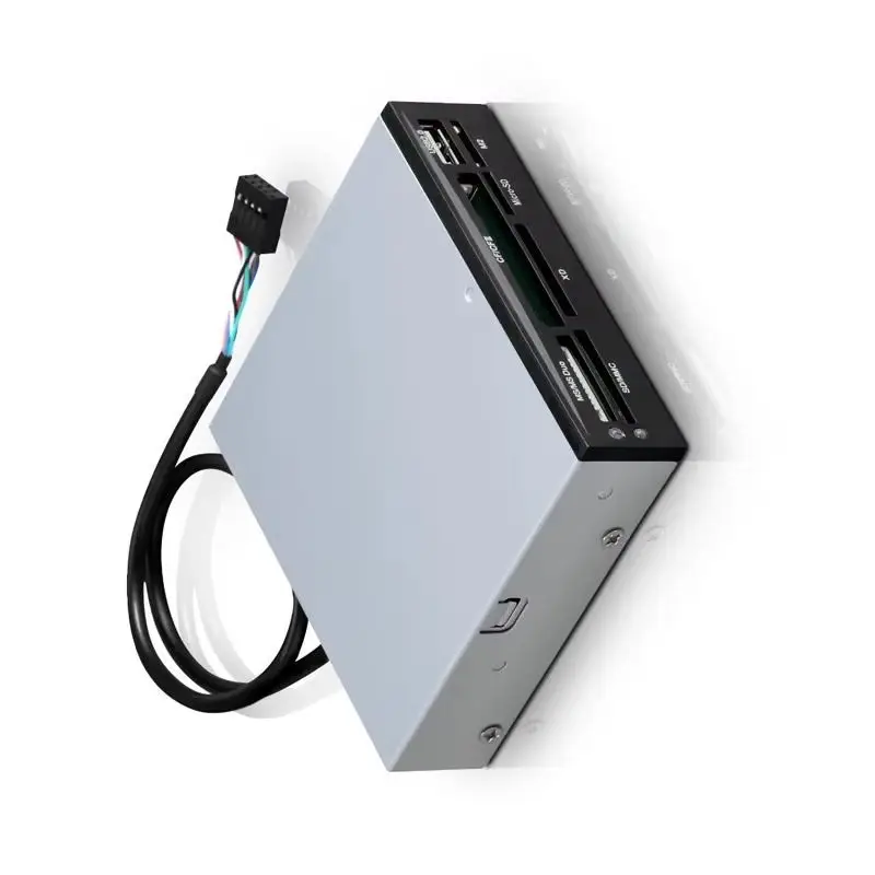 3.5 Inch Built-in USB 2.0 Card Reader TF, SD, MS, XD, CF Card Read and Write + Hub, Connected To The Main Board USB9 Pin