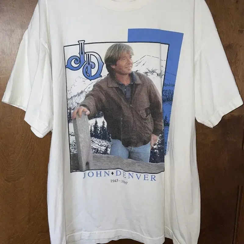 Vtg John Denver Take Me Home Cotton White Full Size T Shirt