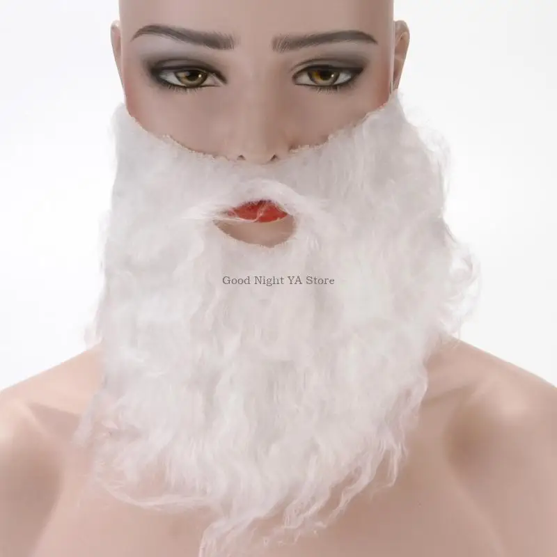 Santa Fake Beards Kostüm Bart Alter Mann Schnurrbart Kostüm Halloween Lustiger Bart Gesichtshaar Zubehör für Cosplay Party