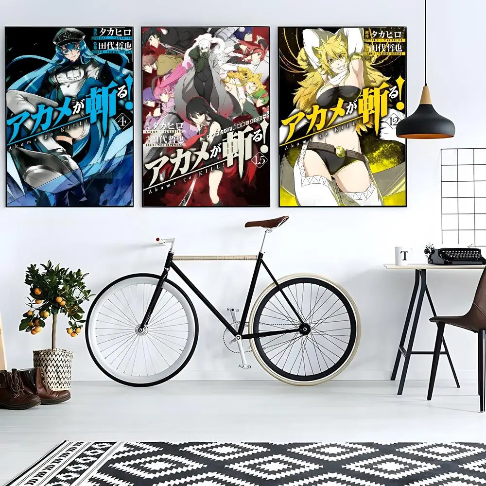 manga action Akame Ga Kill! Poster Modern Living Room Artwork & Beautiful Home Decor Style