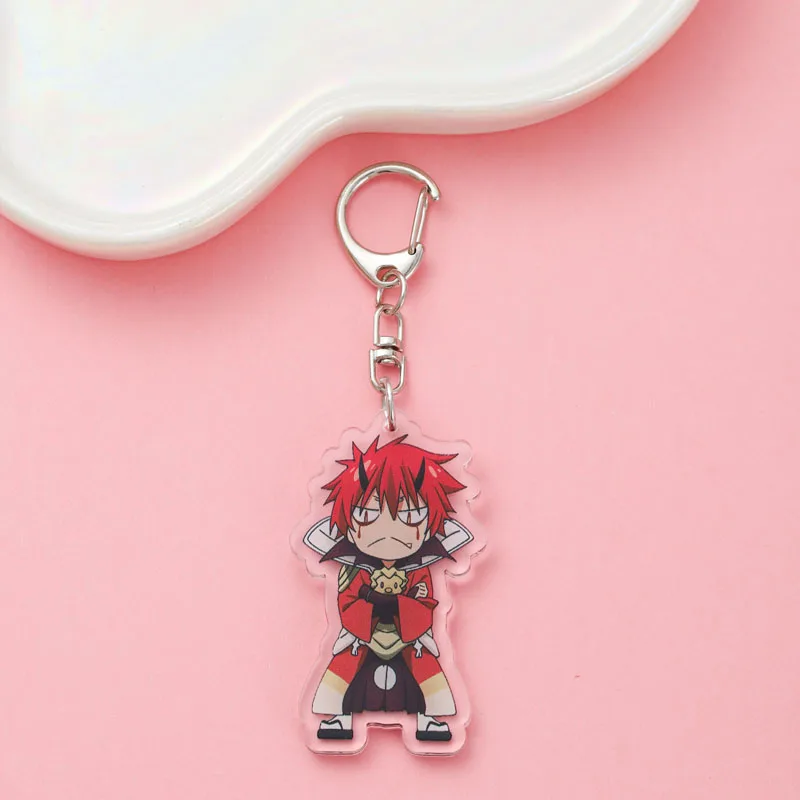 9Pcs Anime That Time I Got Reincarnated as a Slime Acrylic Car Keychain Cute Backpack Pendant Bag Charms Accessories Decoration view 5