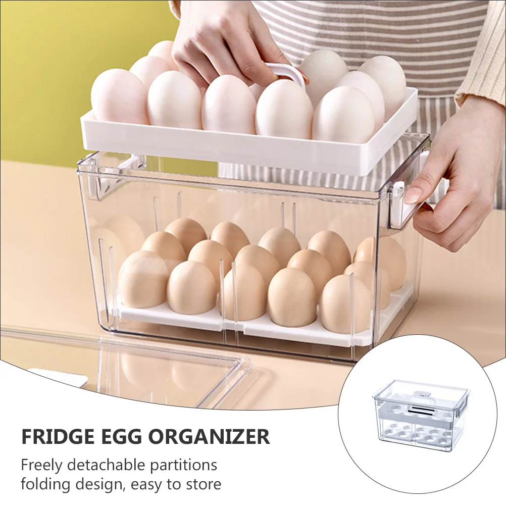 

1pc Storage Box Refrigerator Organizer Holder Freezer Bin With Lid Folding Design Activated Carbon Odor Absorption Detachable