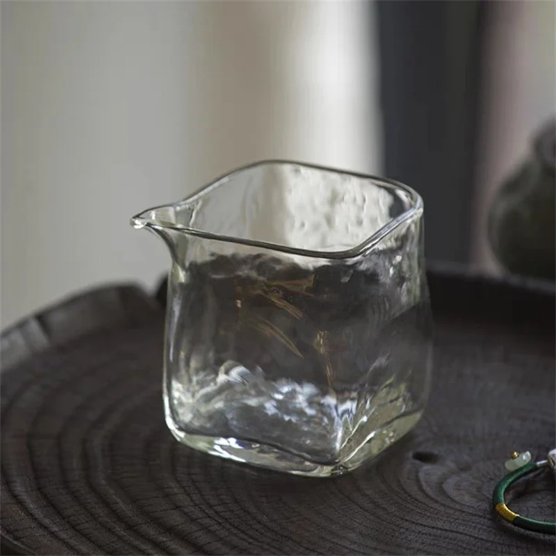 180ml รูปแบบค้อนสแควร์แก้ว Fair ถ้วยชาเหยือกชาชาถ้วย Chahai Kung Fu ชุดชา Divider กาแฟหม้อ