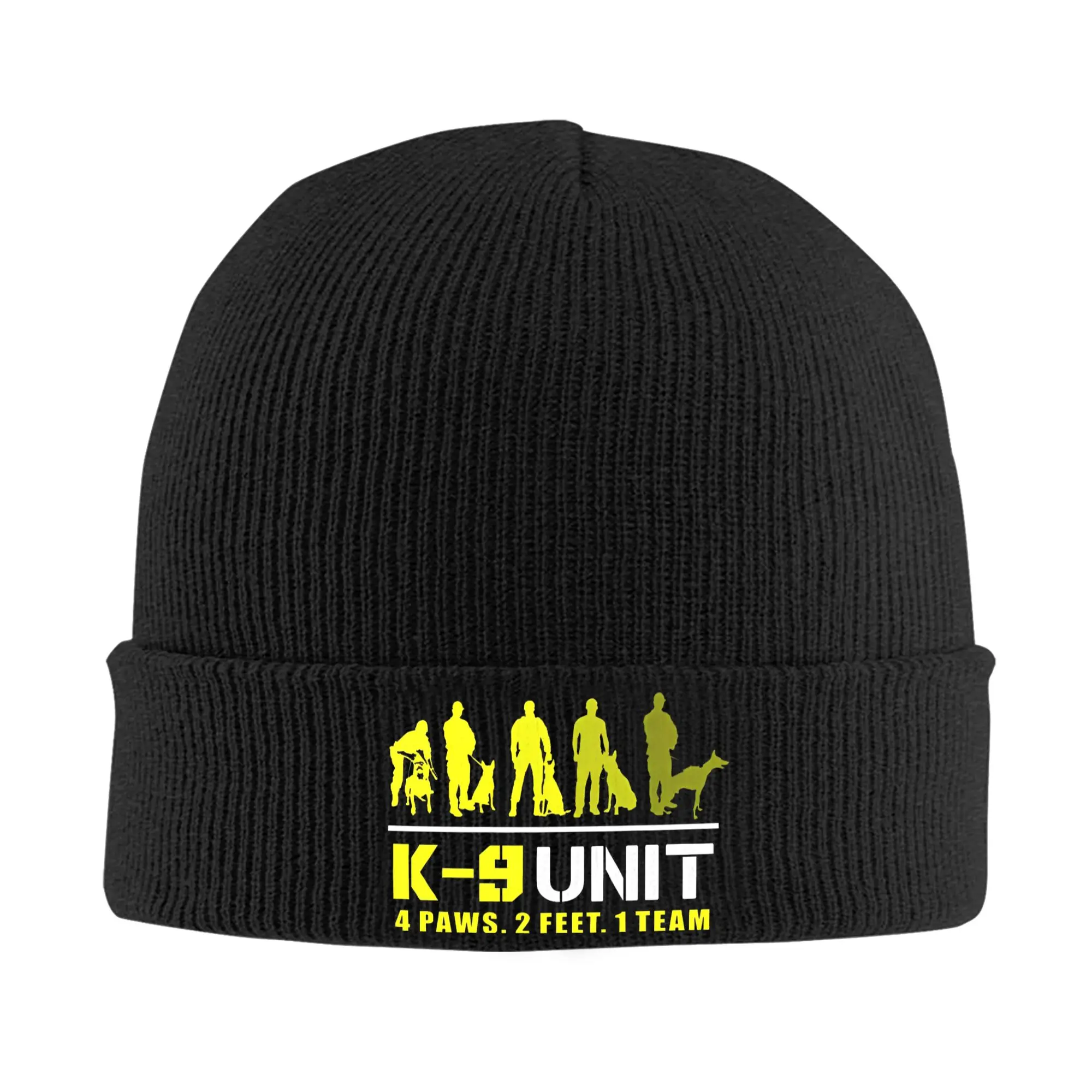 K9-Unit-Malinois-Team Handler Knitted Hat Women's Men's Beanies Autumn Winter Hot Sale Hat Acrylic Tactical Police Dog Squad Cap