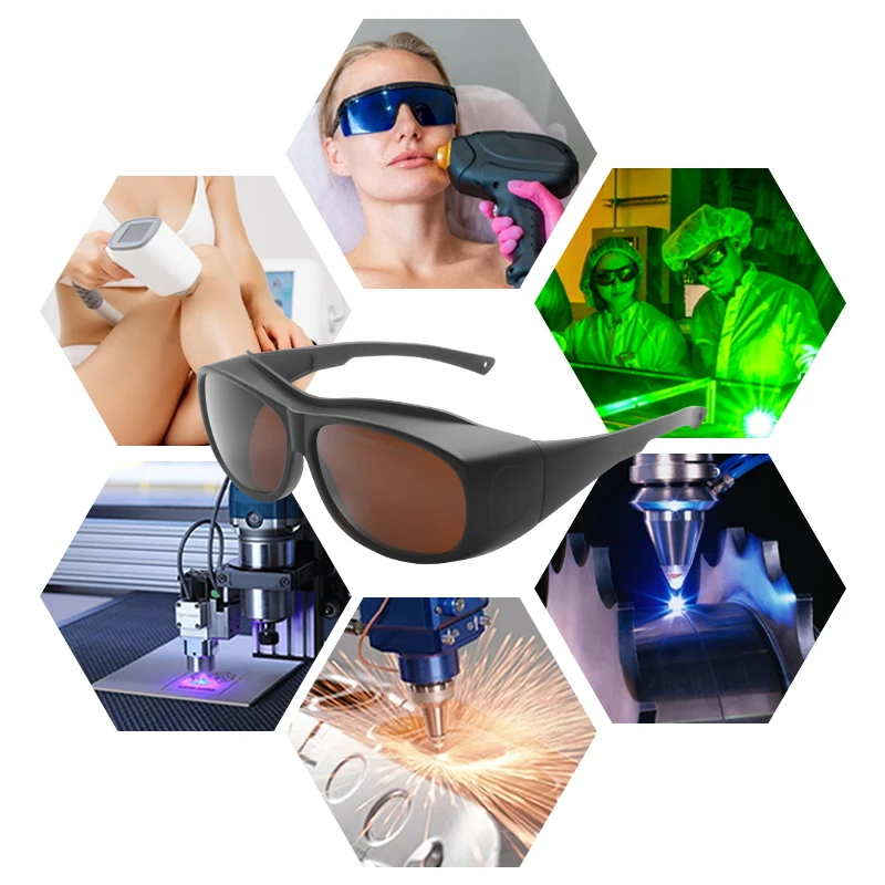 Laser Protection 190-550nm 800-1100nm OD6 Laser Protective Glasses Certified 532nm 1064nm Laser Safety Glasses