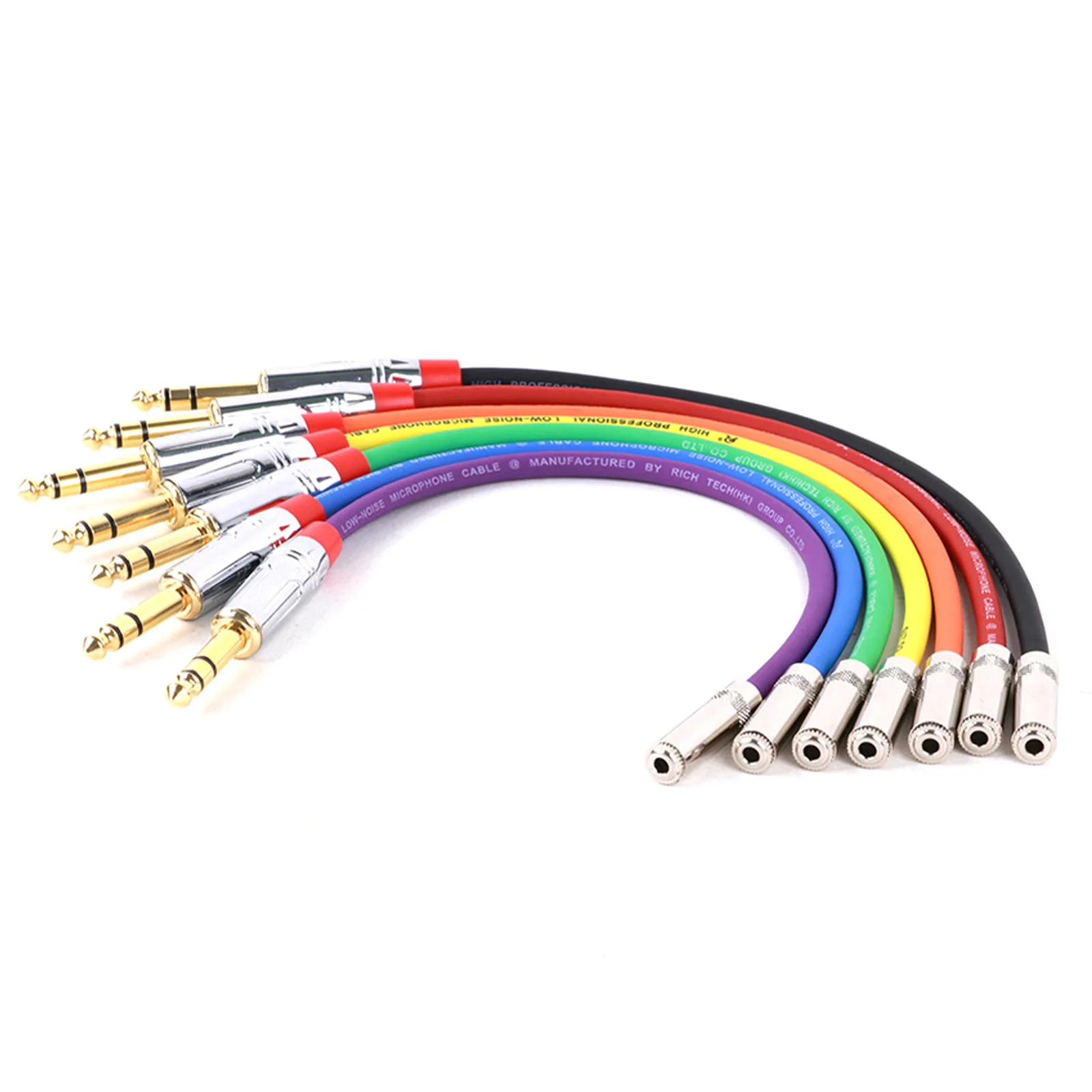 Cabo de remendo reto para guitarra e microfones, banhado a ouro, macho estéreo de 6,35mm, 3,5mm, fêmea, 0,3 m-15m