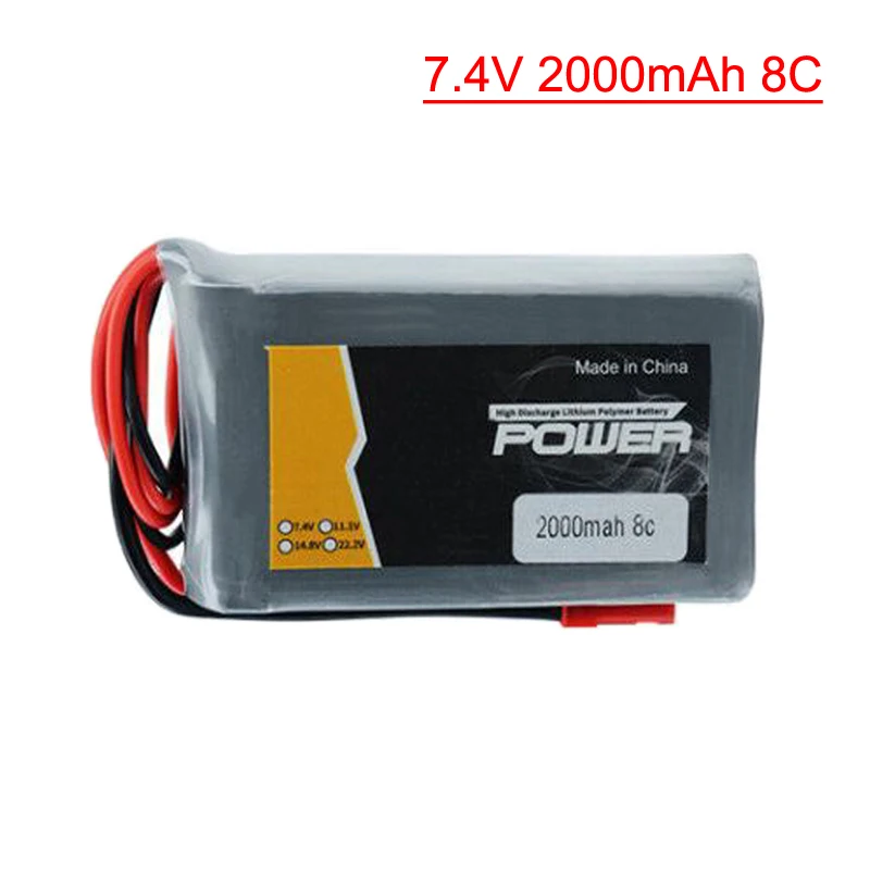 7.4 V 2000mAh 8C bateria Lipo do jumpera T16 T12 Open Source wieloprotokołowe nadajnik radiowy zabawki akumulatorowe akcesoria 7.4 V 2S