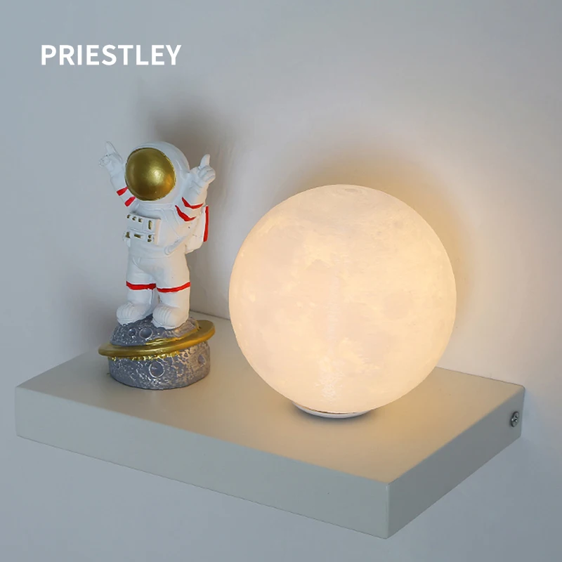 Modern Creativity Moon Astronaut LED Wall Lamp Bedroom Bedside Living Room Background Atmosphere Children's Light Home Decor