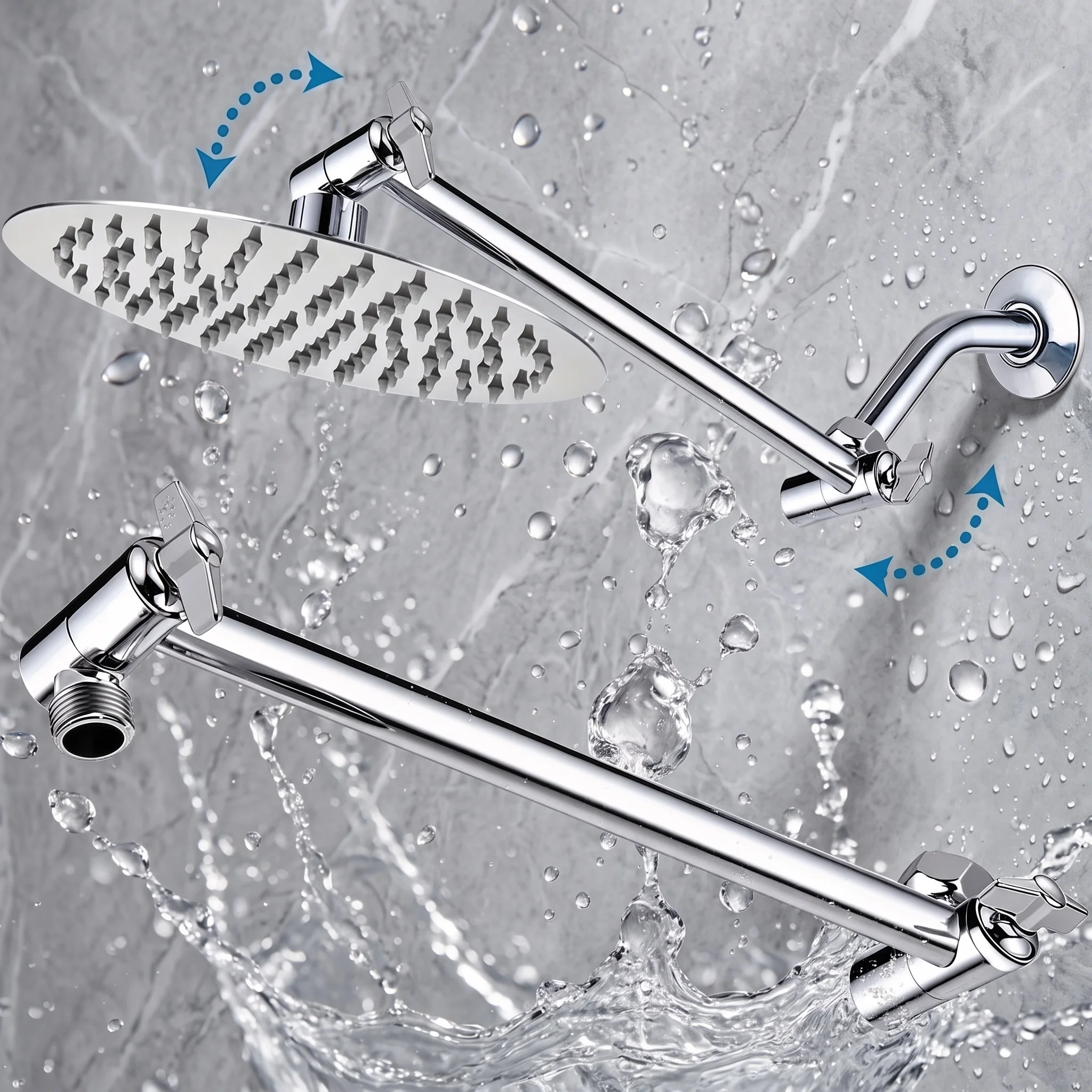 Adjustable Shower Head Extension Arm Durable Bathroom Hardware Fixture For Modifying Shower Head Installation Position
