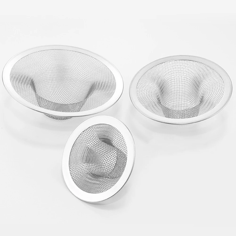 2Pcs Mesh Bathroom Basin Sink Drain Stopper Filter Stainless Steel Kitchen Water Sink Filter Sewer Filter Bathroom Hair Colander