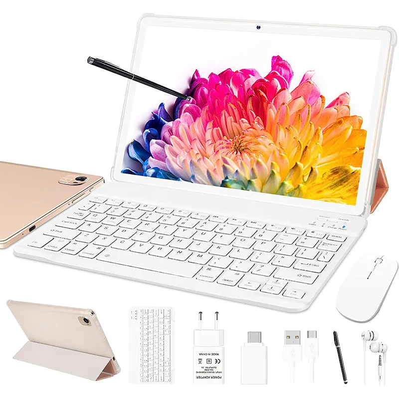 Global Version Facetel Q10 Tablet 10 Inch Octa Core 4+64GB 8000 mAh Tablete PC 120Hz 2.5K LCD Display Golden Tablet Android 11