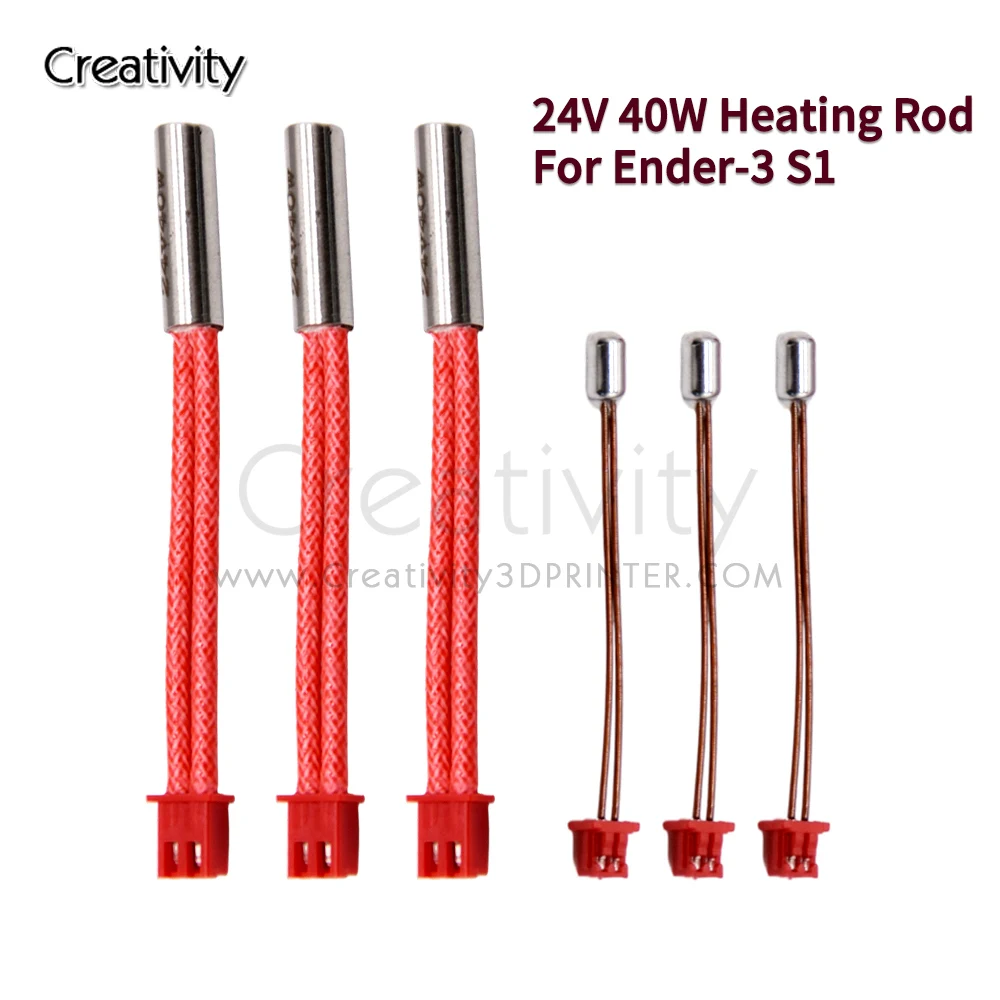 Ender3 S1 Thermistor Sensor Temperature Sensor XH1.25 Terminal 24V 40W Cartridge Heater XH2.54 For Ender-3 S1 PRO Hotend