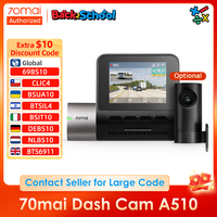 70mai Dash Cam A510 2024 New Global 140FOV 1944P HDR ADAS GPS Car Camera 70mai A510 DVR Support Rear Cam 24H Parking Monitor