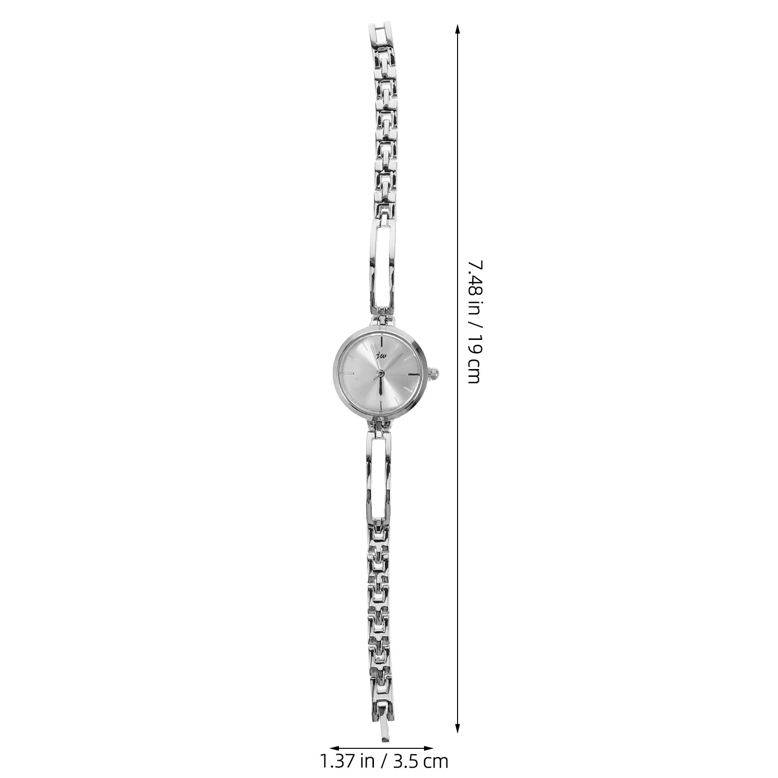 Fashion Alloy Dial Women Quartz Watch Silver White Dial Elegant Bracelet Timepiece Simple Design Best Gift for Birthday