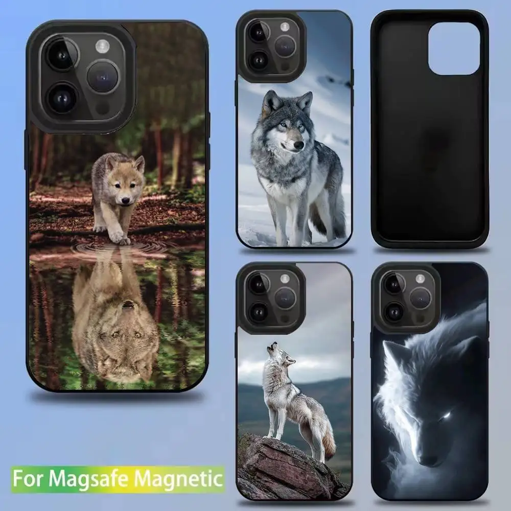 

wolf Phone Case For iPhone 16,15,14,13,12,11,Pro,Max,Plus,Mini,SE New Magsafe Magnetic Wireless Charging