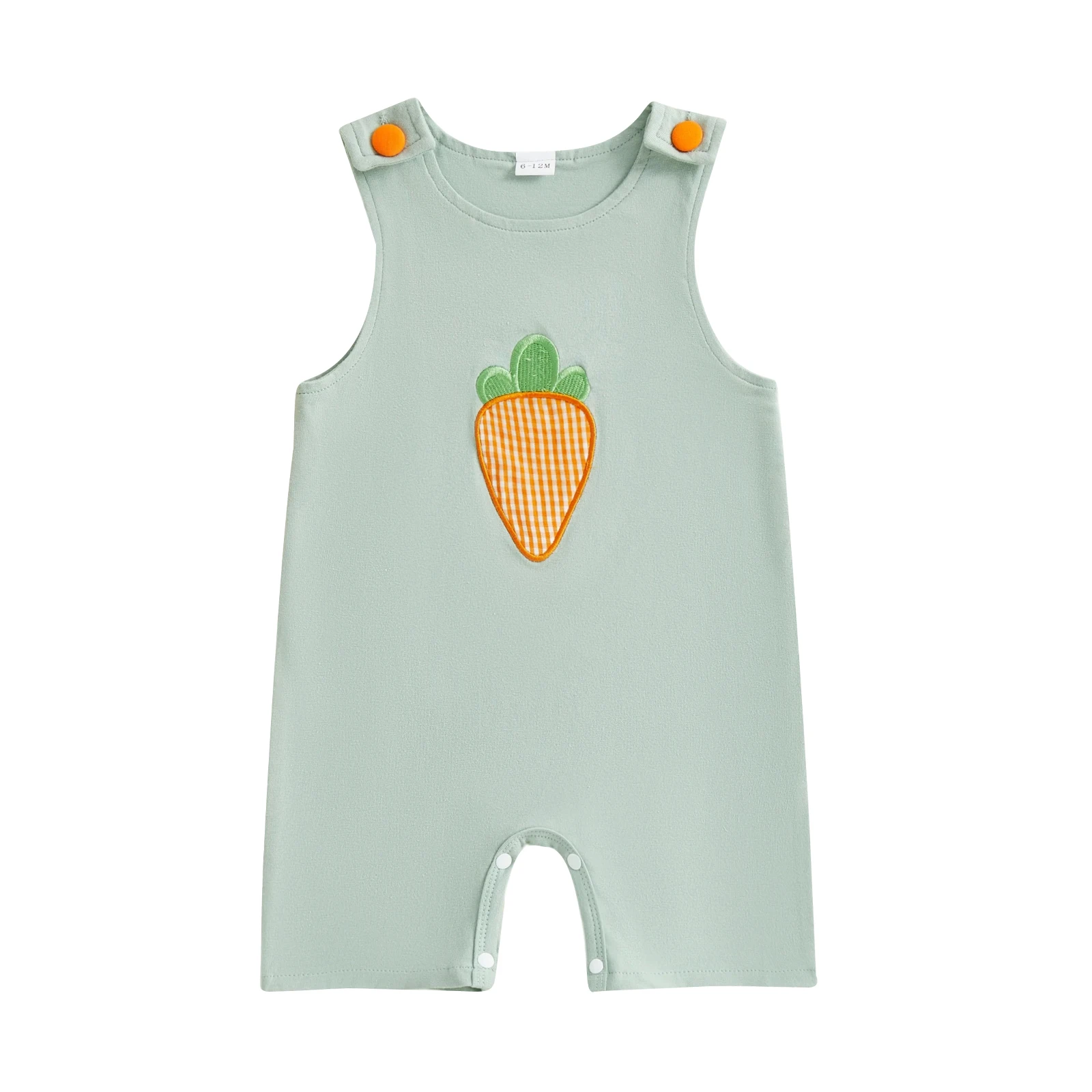 

Cute Bunny Romper Sleeveless Embroidery Rabbit Jumpsuit Easter Outfit for Infants Toddlers Boys Girls Easter Clothes