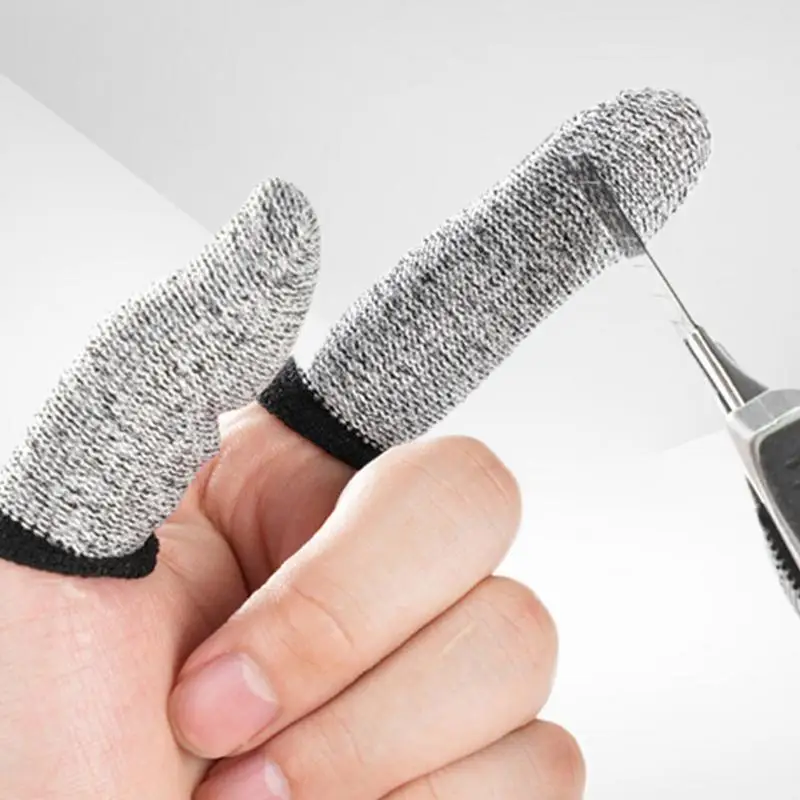 通気性のある切断防止フィンガースリーブ、5グレードの指先プロテクター、2x、キッチン用指先ガード、食品切断