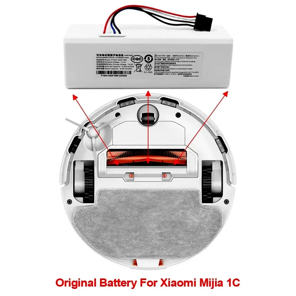 Aspirador de pó robô 14,4V para aspirador de pó robô Xiaomi Mijia 1C STYTJ01ZHM