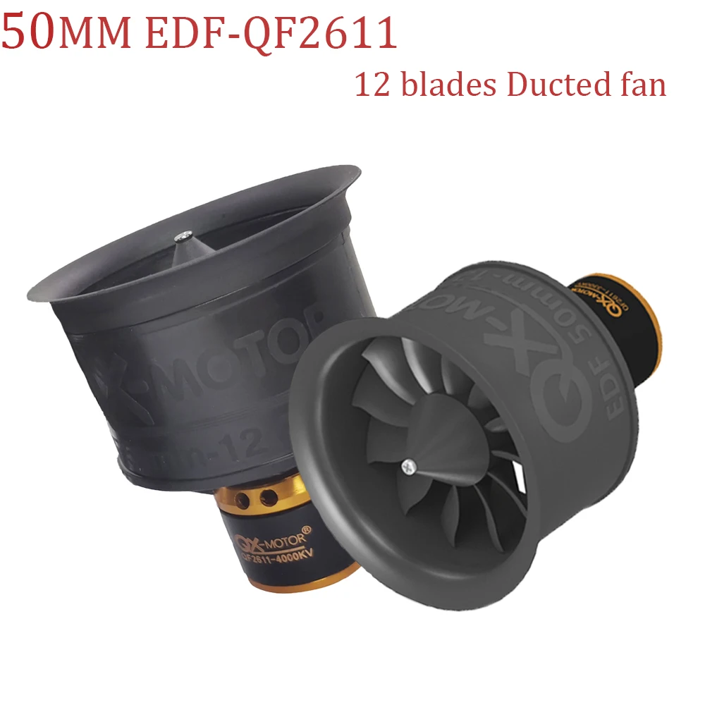 QX-MOTOR 12 ostrzy wentylator kanałowy 50mm EDF z QF2611 3300/4000/4600/5000KV 3S 4S bezszczotkowy silnik do Model RC części