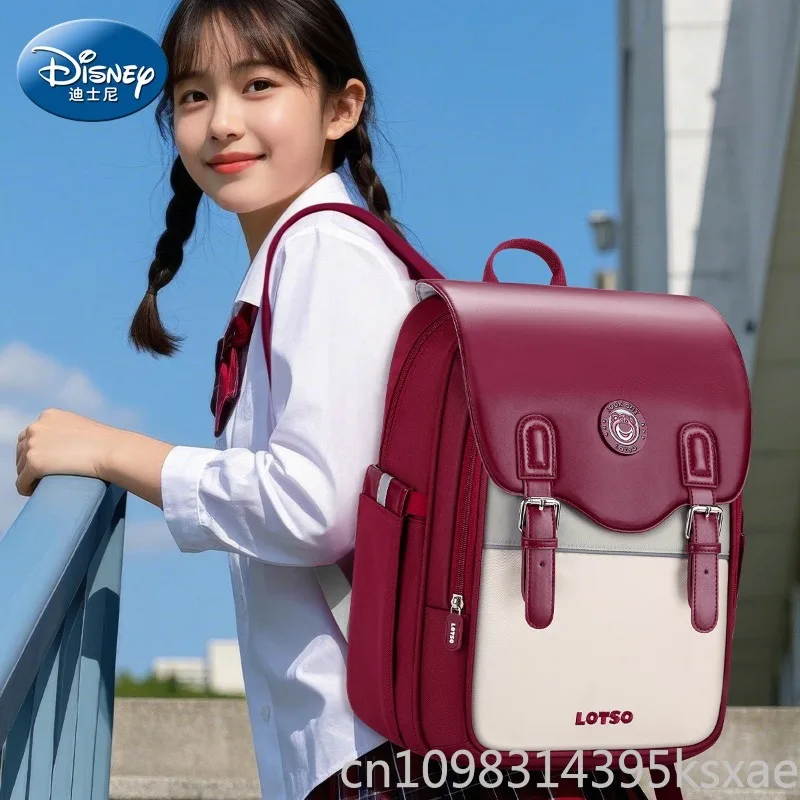 Disney Lotso Girls School Backpack Large Capacity Ergonomic Support Lightweight Durable Bookbag for Elementary Students