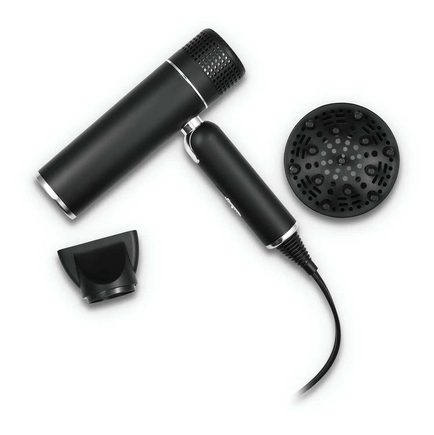 

Foldable Lightweight Hair Dryer with Powerful Motor, Diffuser & Concentrator Nozzle for Quick Drying