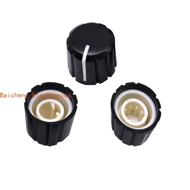 10PCS Plastic knob 15 * 13.5MM potentiometer cap switch knob encoder cover half shaft handle and flower shaft hole