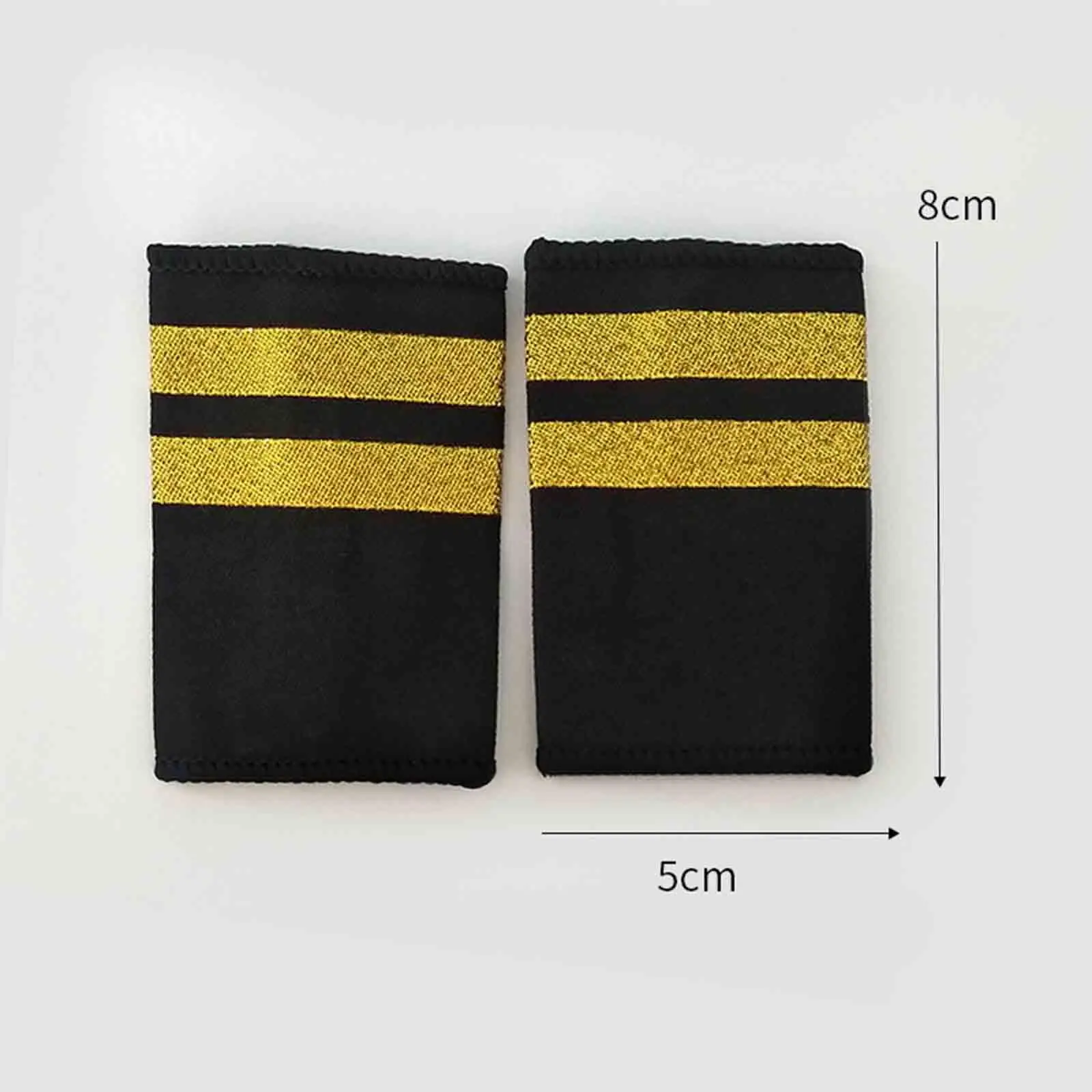 Airline Epaulets Costume Accessories with Gold Stripes Insignia Sliders for Halloween Festival Cosplay Women Men Role Play