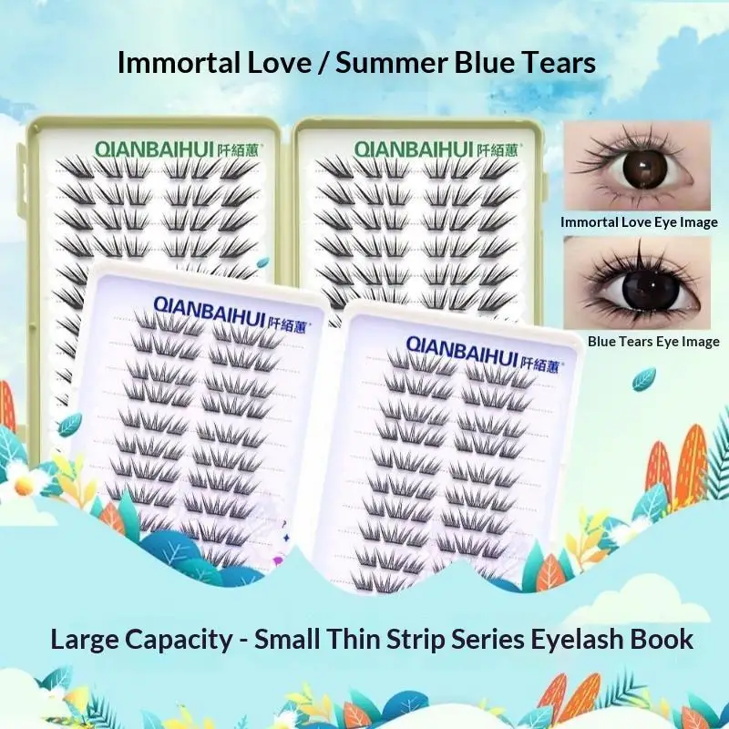 1PC Fox Eye Manga False Eyelashes Large Capacity Fluffy Tapered Thick Segmented Individual Cluster Lash Extensions Enlarge Eyes