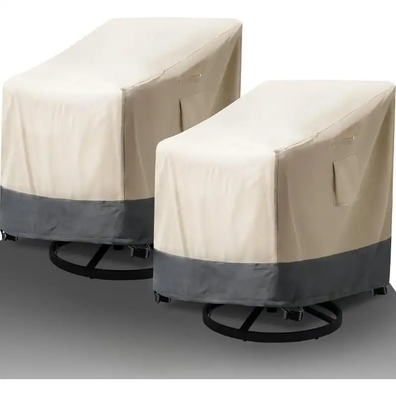 2 Pack Outdoor Chair Cover Waterproof Dustproof Patio Armchair Protective Cover UV Resistant Garden Single Chair Cover