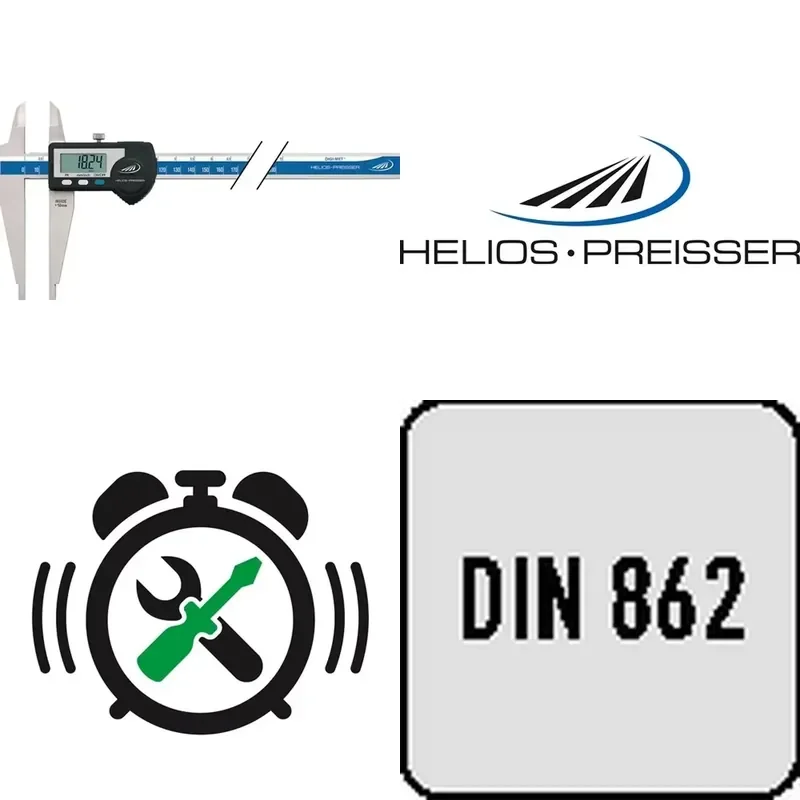 HELIOS PREISSER DIGI MET 300 mm Digital Caliper with Knife Tips Workshop Tape Measure DIN 862