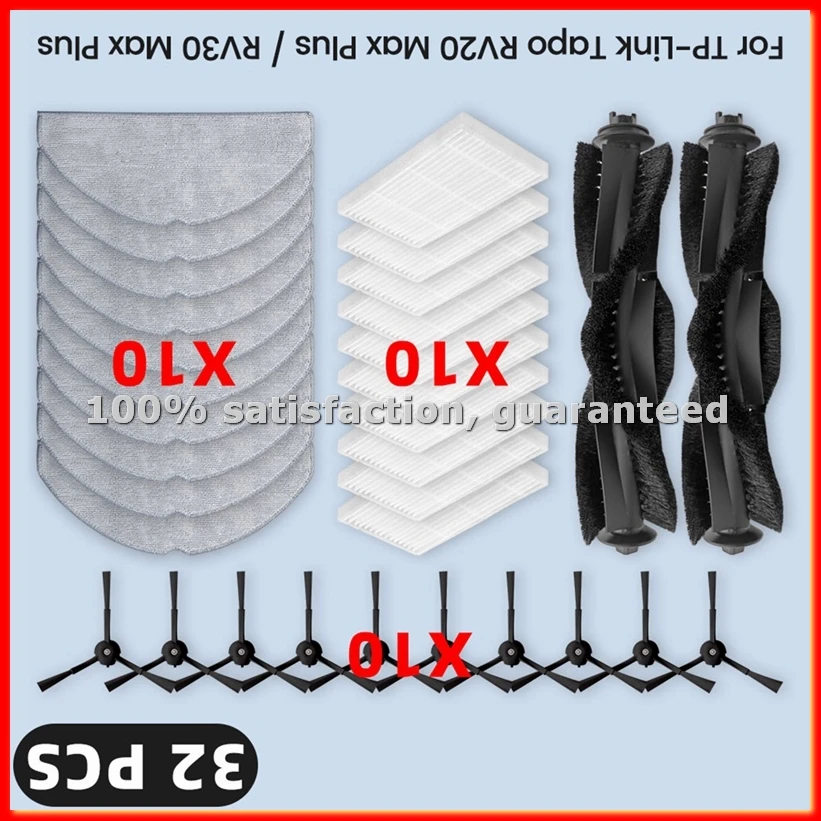 

For RV20 / RV30 Spare Parts Accessories Filter Main Side Brush Mop Cloth Dust Bag-ABWY