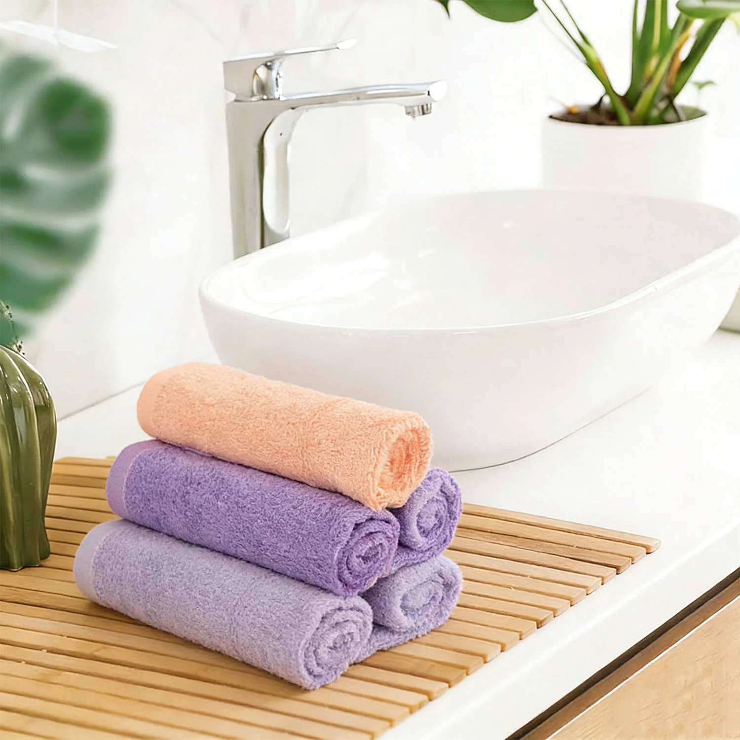 2pcs colorful small towels, small towels for bathroom, 25cm x 25cm small hand towels, hand towels for bathroom clearance