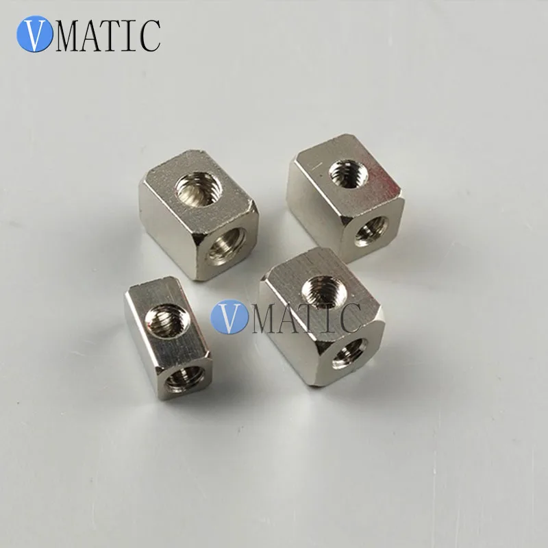Miniature Rectangular Pneumatic Fitting - M5/M6 Female Thread - Tee & Cross - Full Metal (Nickel Plated Brass)