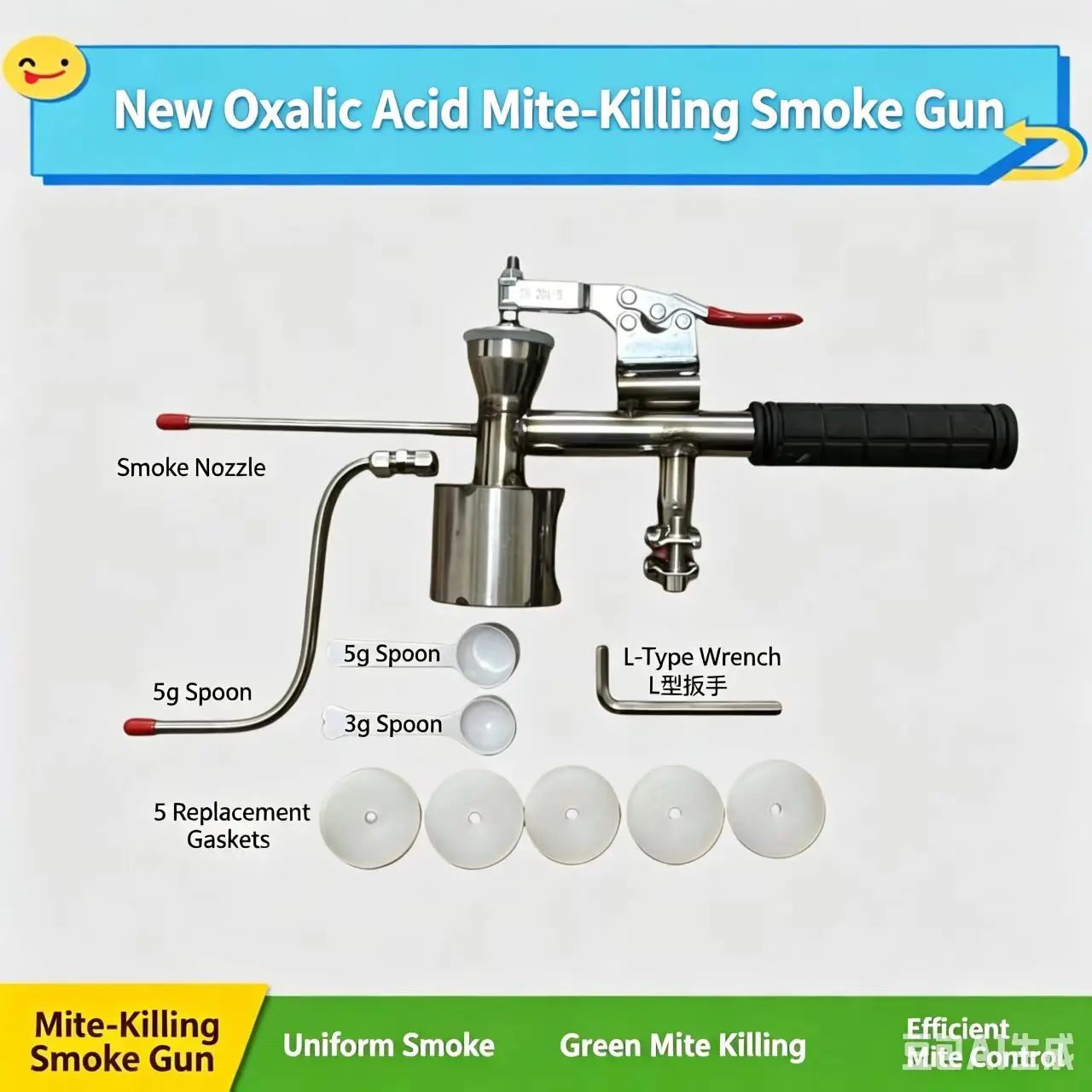 Vaporizador de ácido oxálico para abejas, sublimador para el tratamiento de la varroa en colmenas, vaporización.
