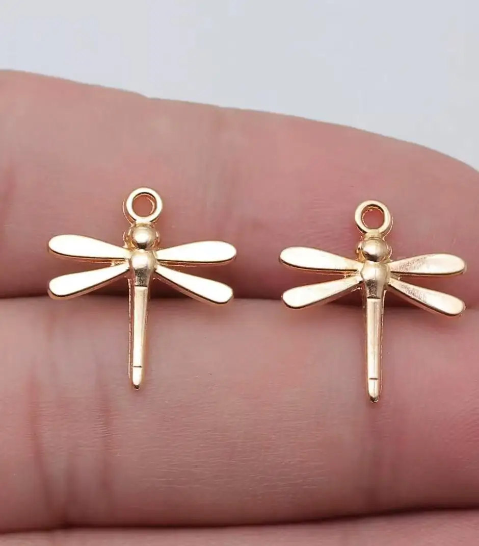 50 peças 18*17mm pingentes de design de libélula de metal de liga de zinco para feitos à mão HW3388