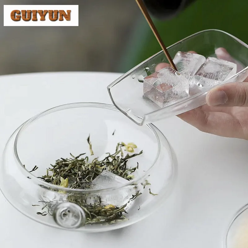 380ml Japanese Butterfly Dance Glass Teapot Cold Ice Water Tea Brewing Pot Green Teapot for Infusions Tea Kettle Kung Fu Teaset view 2