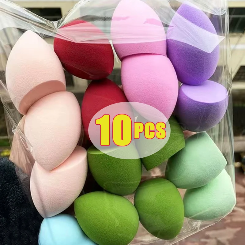 

1/10pcs Makeup Sponge Powder Puff Soft Dry Wet Professional Beauty Egg Bevel Cut Shape Foundation Air Cushion Makeup Accessories