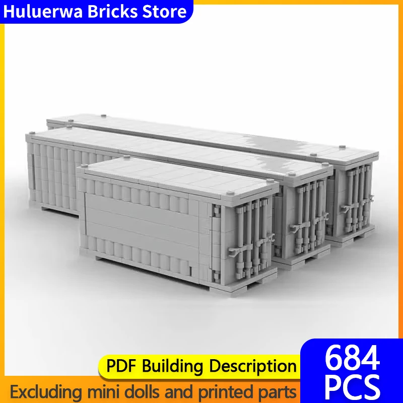 Street View Model MOC Building Brick Container Used For Loading Goods Modular Technology Gift Holiday Assemble Children Toy Suit