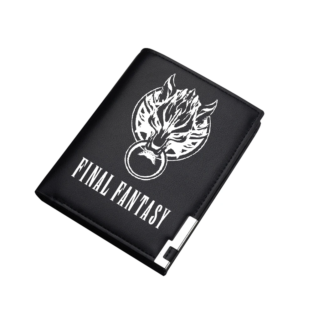 Game Final Fantasy Short Wallets Long Coins Purses Unisex Money Bags Cartoon ID Card Holders Pu Leather Gifts Change Pockets
