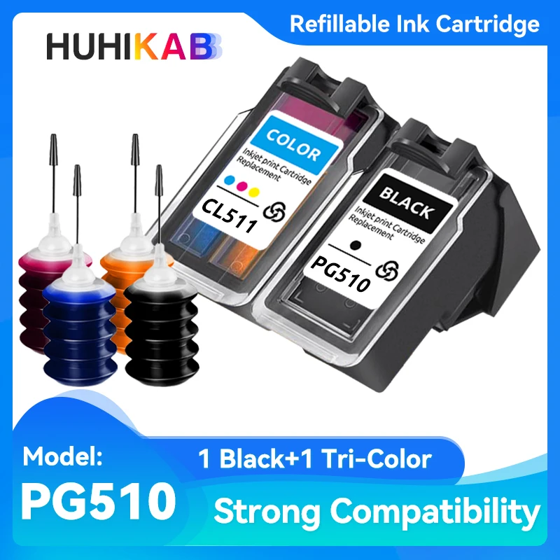 PG510 CL511 PG-510 CL-511 Ink Cartridge Refilled Dye Ink for Canon PIXMA IP2700 IP2780 IP2880 MP240 250 260 270 280 480 Printer