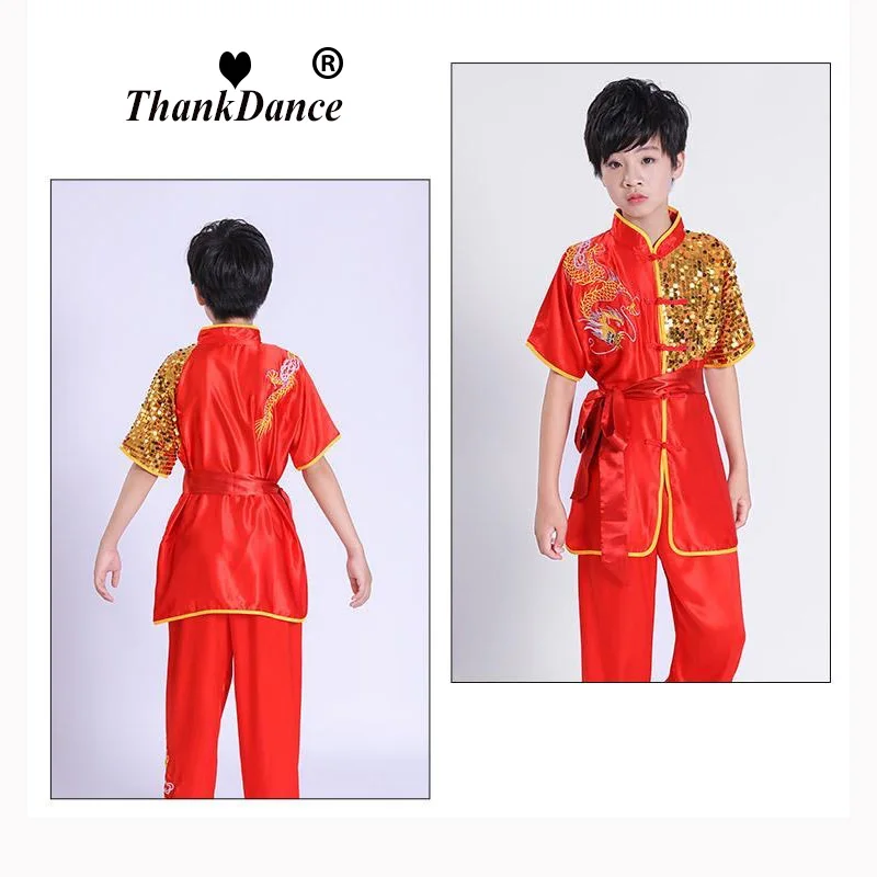 صبي تاي تشي زي فتاة الووشو البدلة أداء الاطفال الكونغ فو فنون الدفاع عن النفس موحدة الأطفال مرحلة الرقص الملابس التناغ التقليدية #6