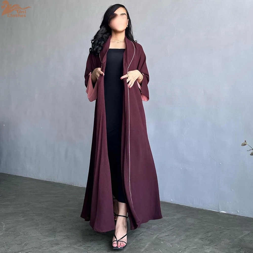 

Fashion Solid Casual Open Kimono Abayas Jalabiya Saudi Robe Femme Mosslim Ramadan Clothing Galabia Kabaya Islam Kaftan