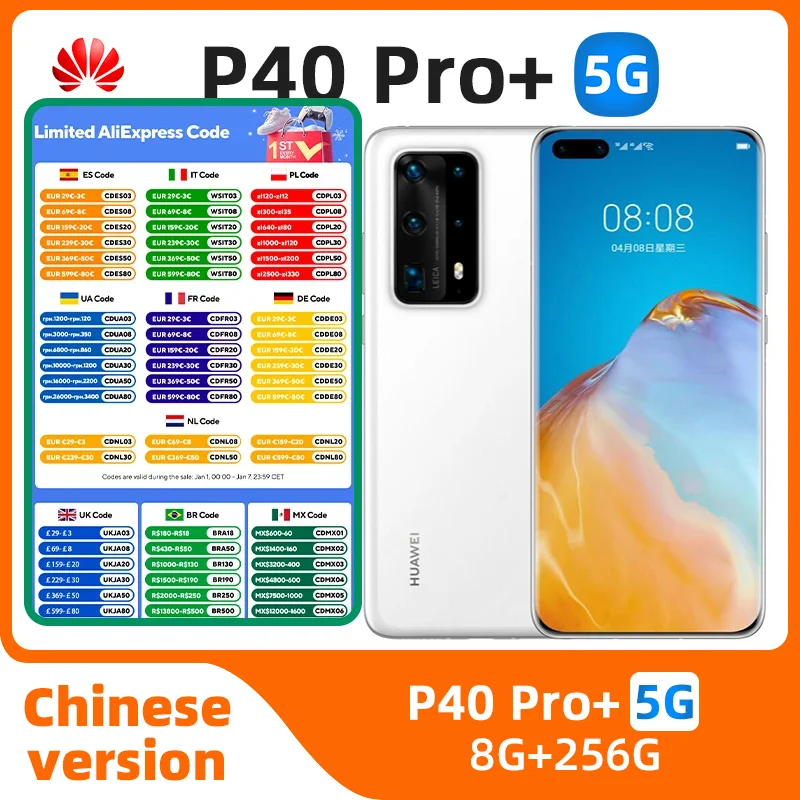 HUAWEI P40 Pro+ 5g Smartphone Kirin 990 5g  6.58inch 90HZ Screen 50MP Camera 3800mAh 40w Charge HarmonyOS Original Used Phone