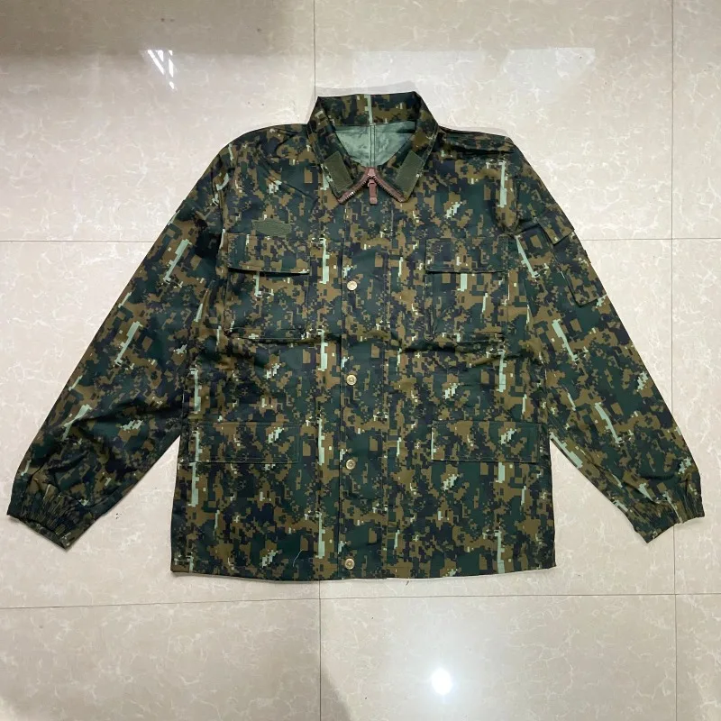 PLA Style Experimental Digital Camouflage Uniform Tactical Militar Suit Spring Men Combat Jacket Pants Set for Airsoft
