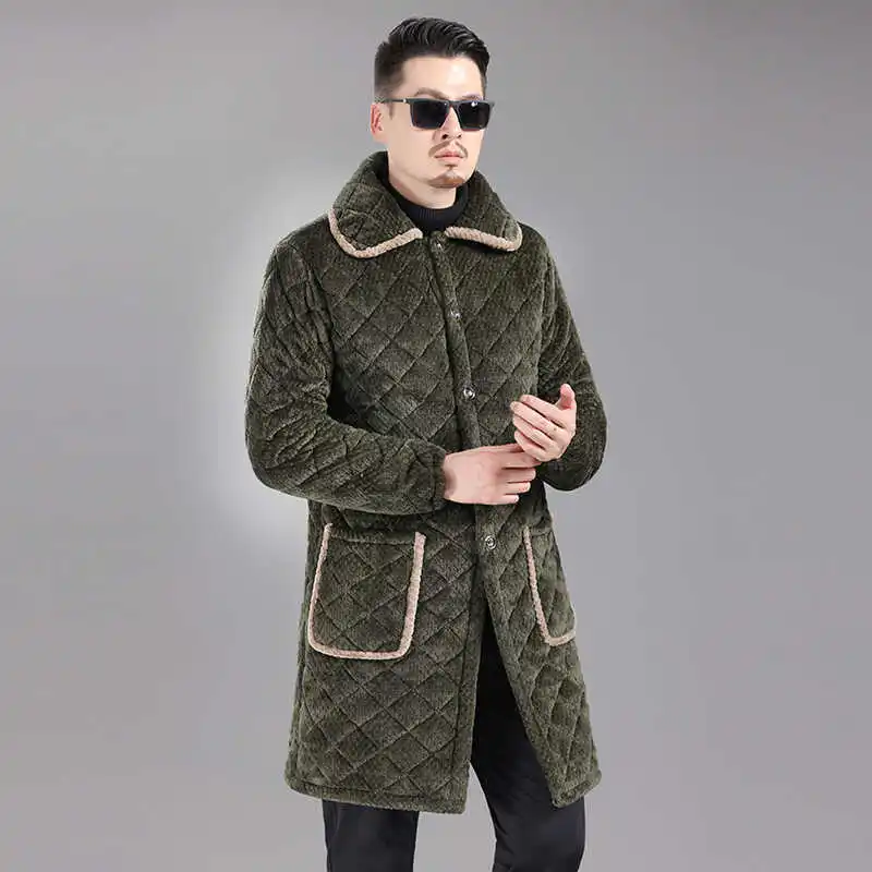 Thiened القطن العمل المئزر الرجال معطف الشتاء الدافئة المطبخ جيليه الثقيلة دو دائم مريلة وزرة للرجال ملابس خارجية غير رسمية #3