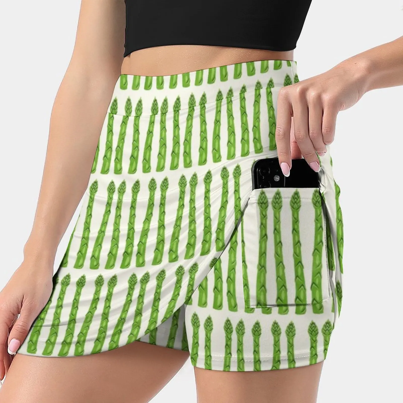 Asparagus-Vegetables Skirts Woman Fashion 2022 Pant Skirt Mini Skirts Office Short Skirt Asparagus Green Vegetables Vegetable