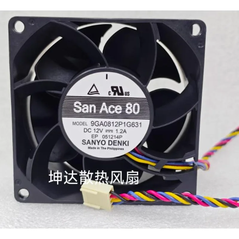 Cooler Fan for Sanyo 9GA0812P1G631 12v 1.2A 8038 Temperature Controlled Violent Cooling Fan 80x80x38mm