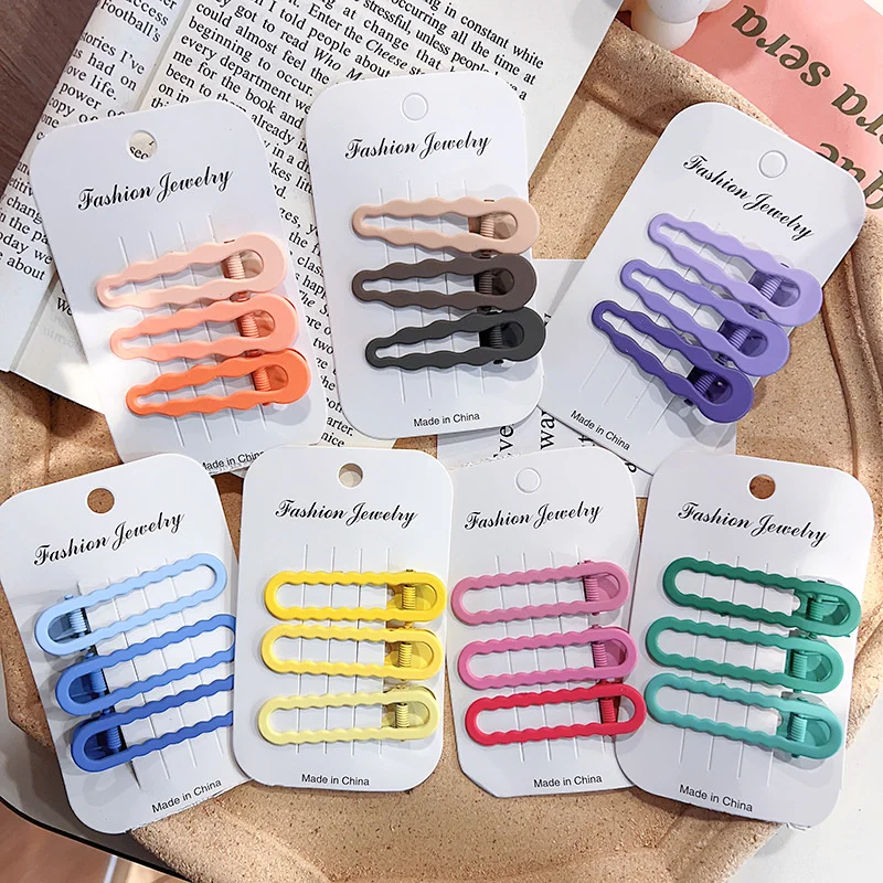 3Pcs/set duckbill clip macaron color fresh bangs clip broken hair clip minimalist temperament Sen style female hair accessories