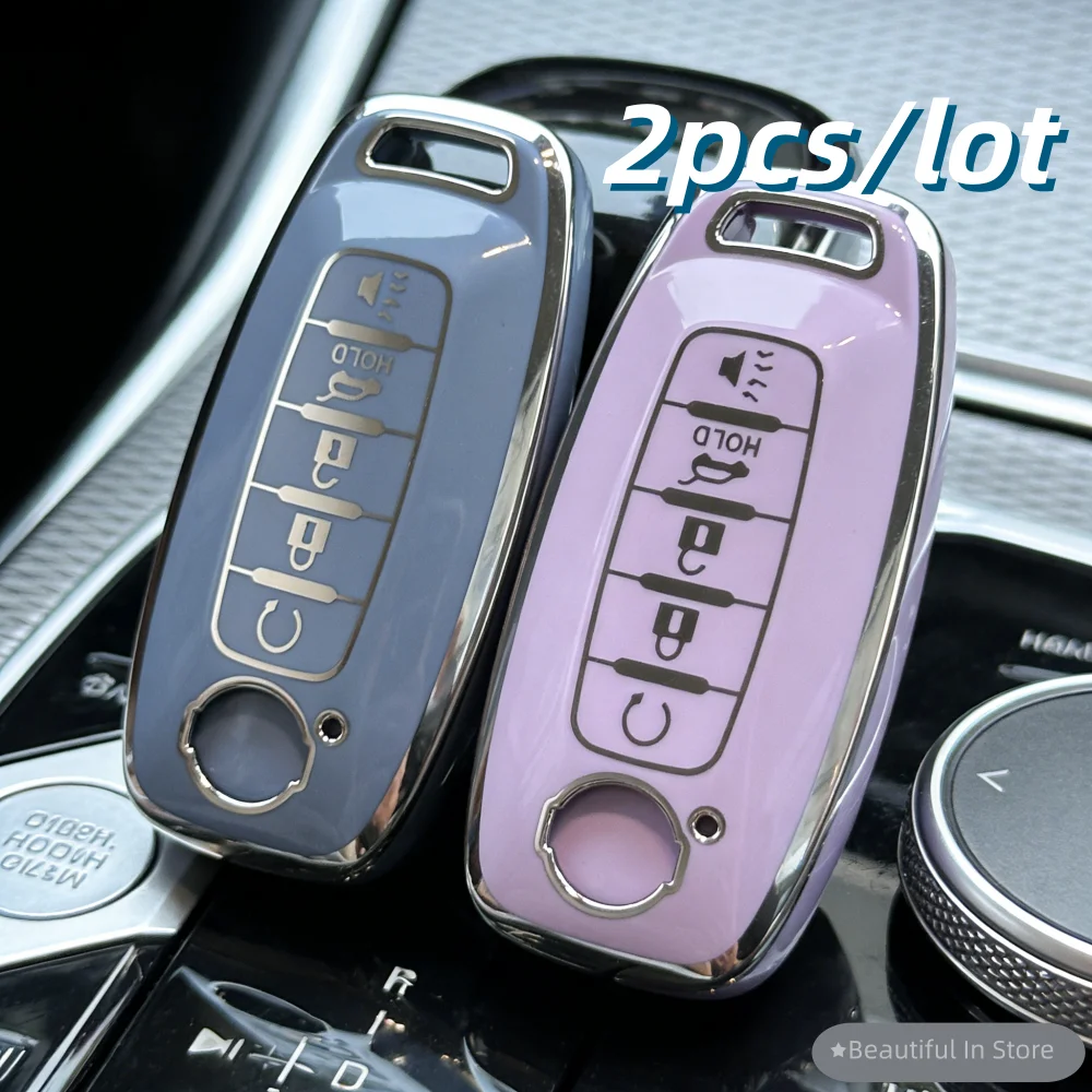 2 piezas/lote Funda Protectora para Llave de Coche Nissan 2023 2024 Pathfinder Rogue Kicks, Protector de Llave Inteligente sin Llave